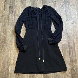 NWT Erin Black Long Sleeve Mini Dress Size 0 Clean Girl Minimalist Neutral